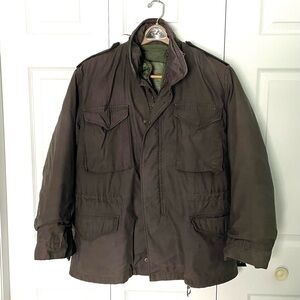 Military field jacket with removable quilted liner